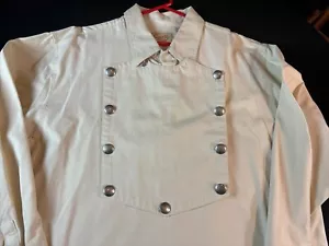 VTG Scully Western Bib Shirt Mens Extra Large XL Beige Denim Cowboy Frontier EUC - Picture 1 of 10