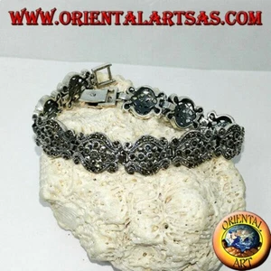 Bracciale in argento 925‰ con marcassiti stile barocco - Foto 1 di 2