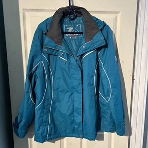 ZX Zero Xposure Mujer Invierno Chaqueta TEAL Talla Grande Con Capucha - Imagen 1 de 7