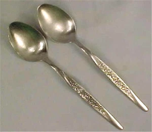 2 Nasco Rosevine-Caress Tablespoons Stainless Steel Flatware Korea Vintage - Picture 1 of 4