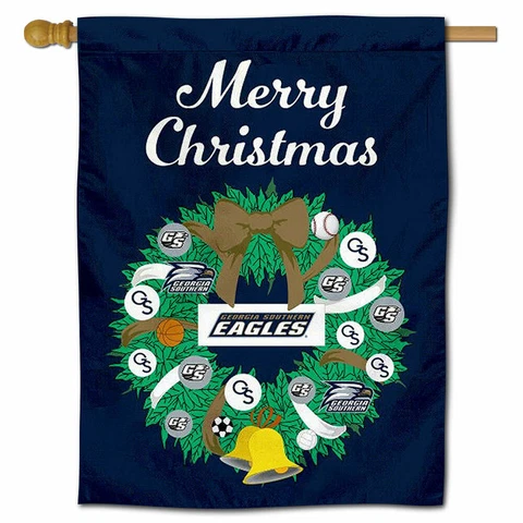Georgia Southern University Happy Holidays Christmas Decorative House Flag Cover