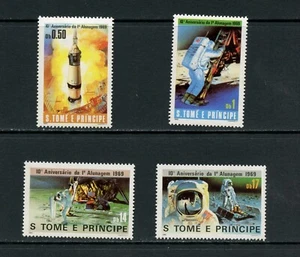 U664 Santo Tomás y Príncipe 1980 aterrizaje lunar espacial 4v.    MNH - Imagen 1 de 1