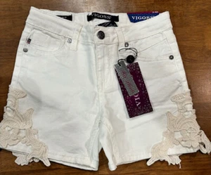 VIGOSS GIRLS ADJUSTABLE WAISTBAND MID SHORTS (WHITE 10)NWT - Picture 1 of 4