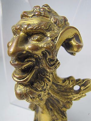 19c Bronze Devil Demon Antique Decorative Art Ornate Architectural Hardware • 895$