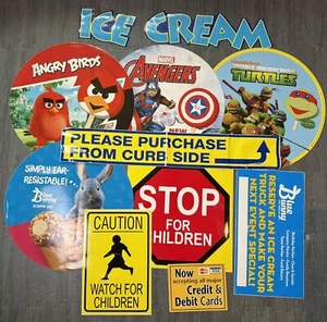 Ice Cream Truck Starter Kit Menu Sign & Sticker Decal - 10 Brand New Signs L00K! - Picture 1 of 4