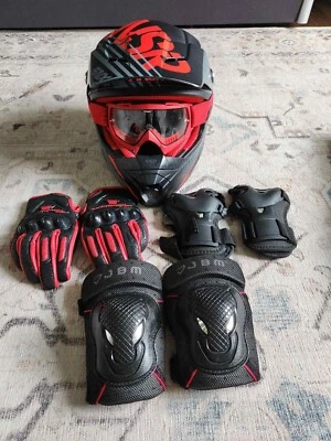 Negro/Gris/Rojo ANSR SNX 2 Youth MD, Gafas Thor Hero, Rodilleras/Muñeñecas  Foto 1 de 4