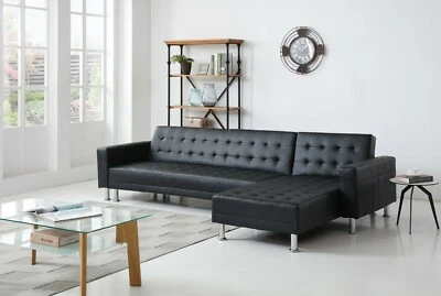 Greatime Leatherette Convertible section Sofa / Reversible Sleeper Sofa & Chaise - Image 1 of 4