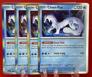 4x JCC Pokémon Chien-Pao 056/191 Surging Sparks Holo Raro Inglés 2024 Casi Nuevo - Imagen 1 de 1