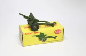 Dinky 686 25 Pounder Field Gun In Original Box - Excellent Vintage Original Lot1 - Picture 1 of 7