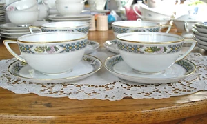 Vintage Rosenthale Selb Bavaria AIDA Ovington Bros NY Teacups & Saucers ~Setof 4 - Picture 1 of 12