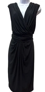 Tadashi Too Plus 3X Dress Black Sleeveless Draped Cocktail Party Jersey Knit New - Picture 1 of 15
