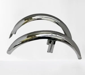 PASSEND FÜR NORTON COMMANDO ROADSTER CHROM SCHUTZBLECH SET VORNE UND HINTEN - Bild 1 von 5