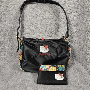 Borse Sanrio Hello Kitty mini raso stampa floreale bordo Y2K 2000 borsa e portafoglio - Foto 1 di 22