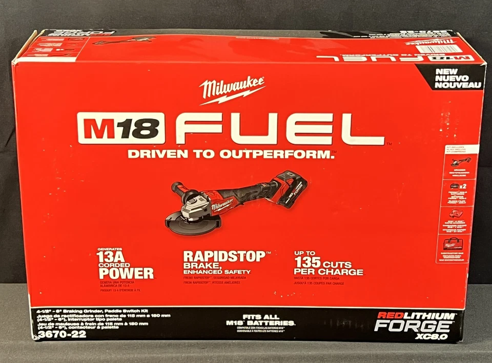 Milwaukee 3670-22 M18 FUEL 18-Volt Lithium-Ion Brushless Cordless 4.5"/6"