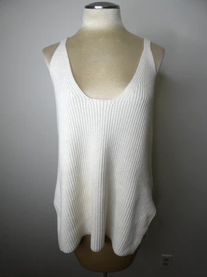 Suéter sin mangas Helmut Lang para mujer L tejido acanalado blanco 100 % algodón doble cuello Foto 1 de 4