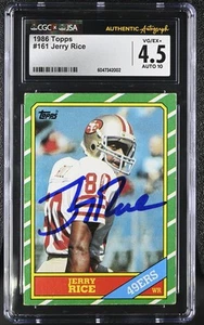1986 Topps Jerry Rice #161 Rookie CGC 4.5 Autogramm 10 - Bild 1 von 2