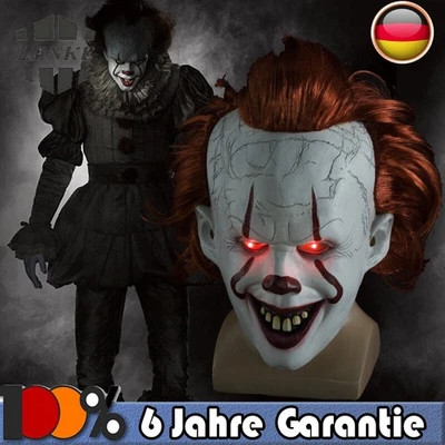 Horror Clown Pennywise Maske Realistische Halloween Party Latex Gruselige Mask  - Bild 1 von 4