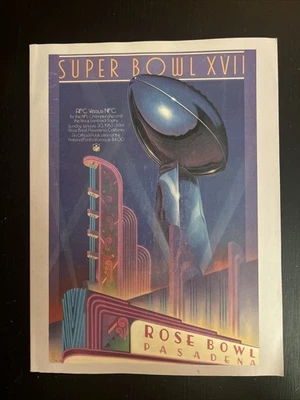 January 30, 1983 Super Bowl XVII Washington Redskins vs. Miami Dolphins Program! - Image 1 of 4
