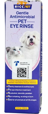 Gentle Antimicrobial Pet Eye Rinse, For Dogs & Cats, 5.1 fl oz (150 ml) - Image 1 of 4