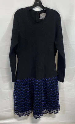 Lela Rose Women's Black Drop Waist Knit Dress Size XL - Image 1 of 4
