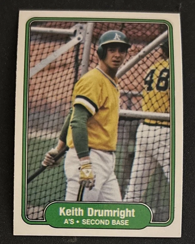 1982 Fleer Keith Drumright Baseball Rookie Card (RC) #89 A’s 2B VG Centered! - Image 1 of 2