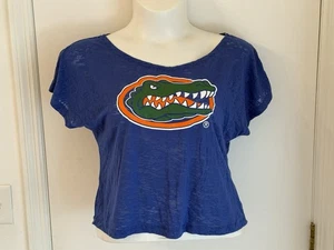 Alligator kurzes Damen-Shirt L Large blau UF Florida Alligatoren durchsichtig süß locker - Bild 1 von 13