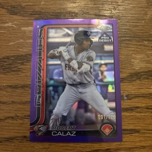 2025 Topps Pro Debutto Cromo PDC-77 Robert Calaz Viola 091/125 - Foto 1 di 2