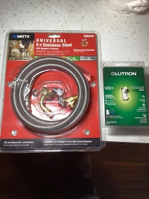 Conector universal para lavavajillas de vatios de acero inoxidable de 5 pies 3/8 pulgadas Palanca Lutron Foto 1 de 2