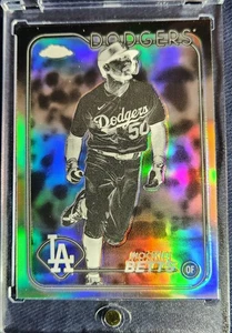2024 Topps Chrome Mookie Betts #296 Negative Refractor Parallel Dodgers  - Picture 1 of 3