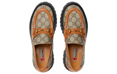Gucci GG Supreme Monogram Horsebit Lug Sole Loafers size 9.5  39.5 723283 - Image 1 of 4