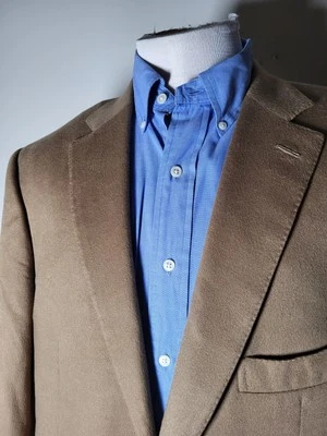 ISAIA Aquascashmere Vicuna-brown Tweed Base "S" Canvassed Jacket Blazer 56 46R - Image 1 of 4