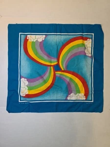 Vintage New Old Stock Regenbogen Bandana Taschentuch Taschentuch Made in USA Baumwolle Kunst  - Bild 1 von 9