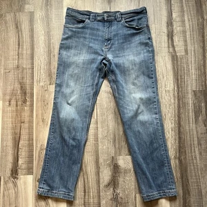 Duluth Jeans Mens 36x32 Blue Regular Fit Ballroom Double Flex Straight Stretch - Picture 1 of 11