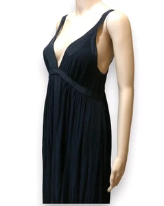 Ella Moss Sexy Gothic Maxi Dress Sz M Deep V Long Backless Party Vamp Witchy - Picture 1 of 10