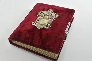 C02W01- Jugendstil Album mit Samtbezug Goldschnitt und Fotografien CdV um 1900 - Bild 1 von 12