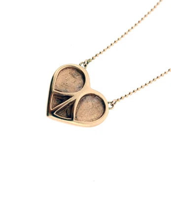 14K Rose gold Heart pendant with Peace sign symbol - Image 1 of 2