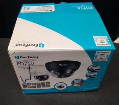 Everfocus ED710 Indoor IR Dome Camera VF 720 Lines Dual Voltage White Housing - Image 1 of 2