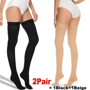 Medias De Compression De Muslo 30-40 Mmhg Para Mujer Calcetines Para Circulación - Imagen 1 de 14