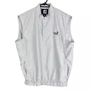 FootJoy FJ Mens Jacket Tan Khaki Golf Vest Windbreaker 1/4 Snap Sleeveless S - Picture 1 of 13