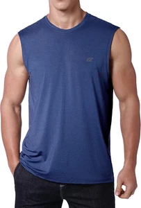Men'S Workout Sleeveless Shirts Quick Dry Muscle Swim Shirt Gym Fitness Running - Picture 1 of 12