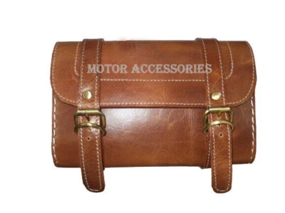Fit For Royal Enfield Motorcycles Leather Universal Tool Bag Tan Color - Image 1 of 4