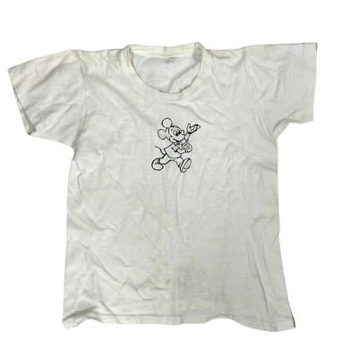 Camiseta vintage FOTL Mickey Mouse niños 12 blanco y negro Mickey pre 90s Foto 1 de 4