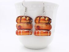 Stack of Donuts Earrings - New 2d Food Jewelry