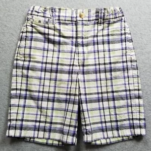 Janie & Jack Shorts Boy 4 Blue Green Black Plaid Adjustable Waist Pockets Casual - Picture 1 of 11