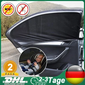 2 Stück Auto Seite Heckscheibe Sonnenschutz Sonnenblenden Schild Atmungsaktiv DE - Bild 1 von 24