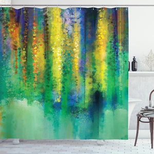 Shower Curtain Abstract Art Spring Theme Watercolor Flower 70 Inches Long - Picture 1 of 2