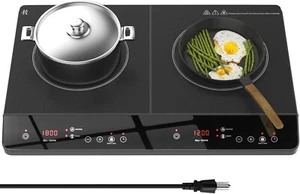 Double Induction Cooktop, Portable 1800W 2 Burner Touch Control Ceramic (Black) - Picture 1 of 8