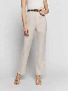 NWOT Reformation Freddie Straight Leg Linen Trousers Oatmeal Beige Pants Size 4 - Picture 1 of 14