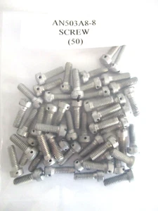 AN503A8-8 Tornillo Cabeza Relleno 8-32 x 1/2" Ranurado Acero Perforado - Lote de 50 - Imagen 1 de 3
