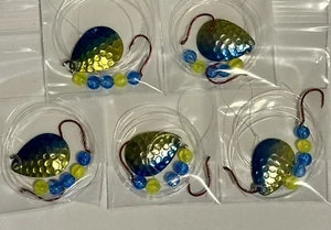 5 Spinner Rigs Walleye Crawler Harness # 3 UV Colorado Blades - Picture 1 of 1